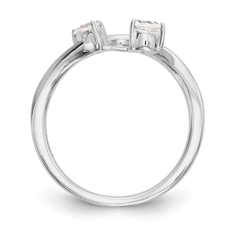 14k White Gold Pear Diamond Matching Wedding Band