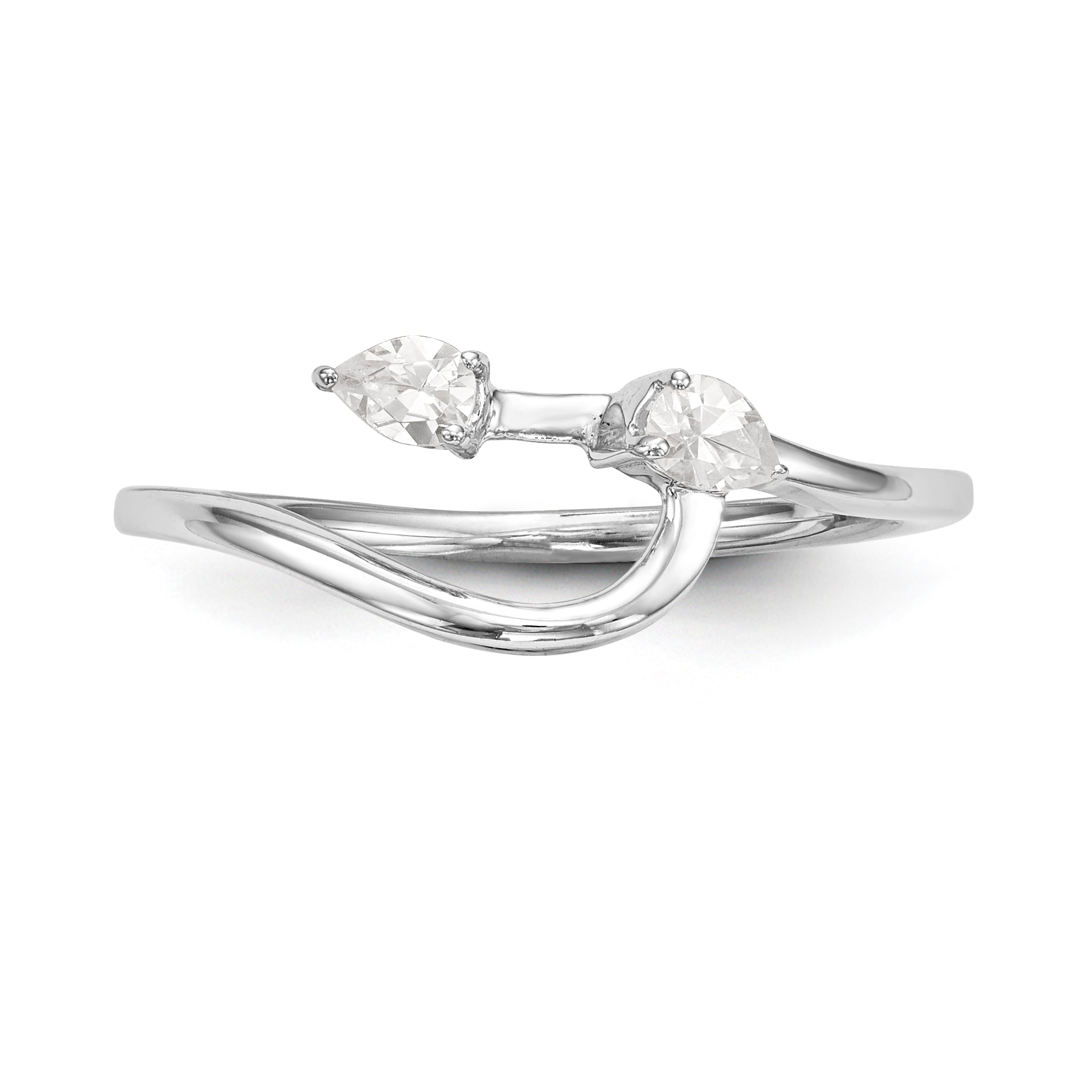 14k White Gold Pear Diamond Matching Wedding Band