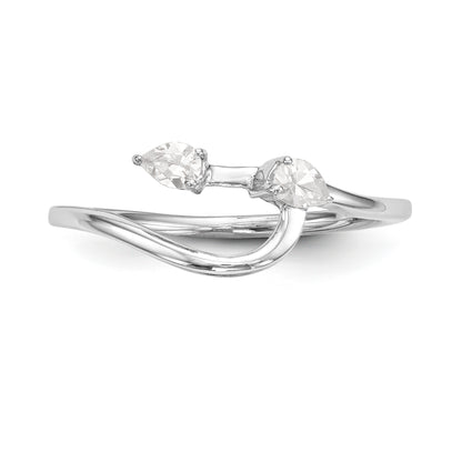 14k White Gold Pear Diamond Matching Wedding Band