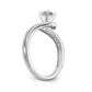 14kw Peg Set Diamond Round CZ By Pass Engagement Ring