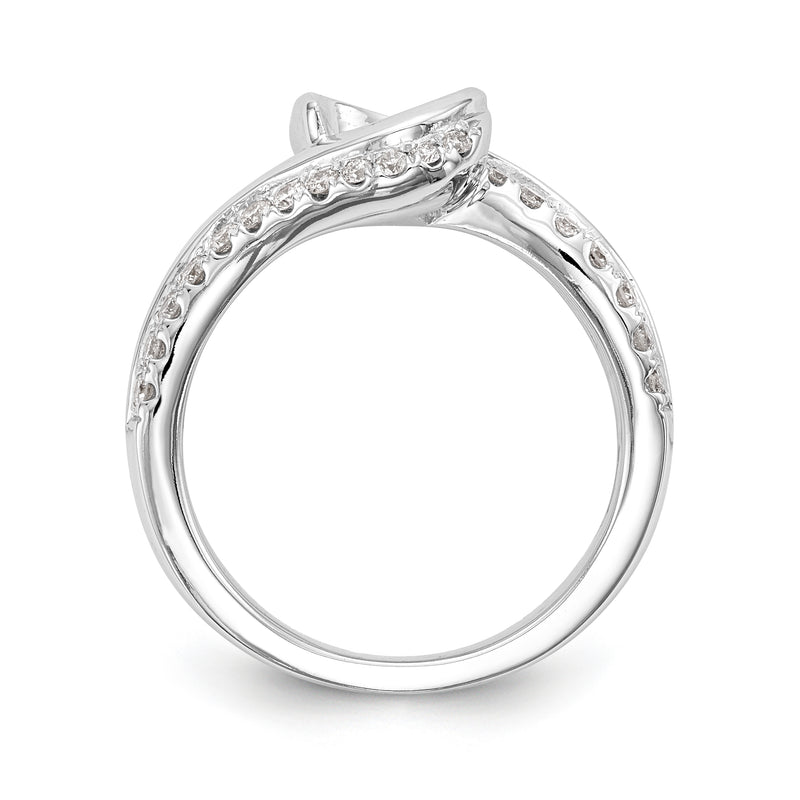 14k White Gold Simulated Diamond Engagement Ring