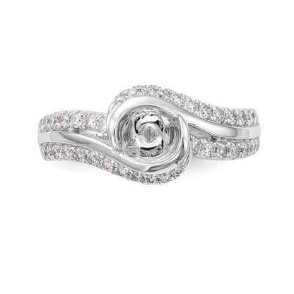 14k White Gold Simulated Diamond Engagement Ring