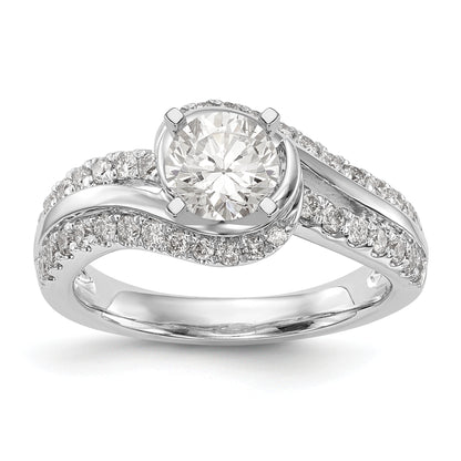 14k White Gold Simulated Diamond Engagement Ring