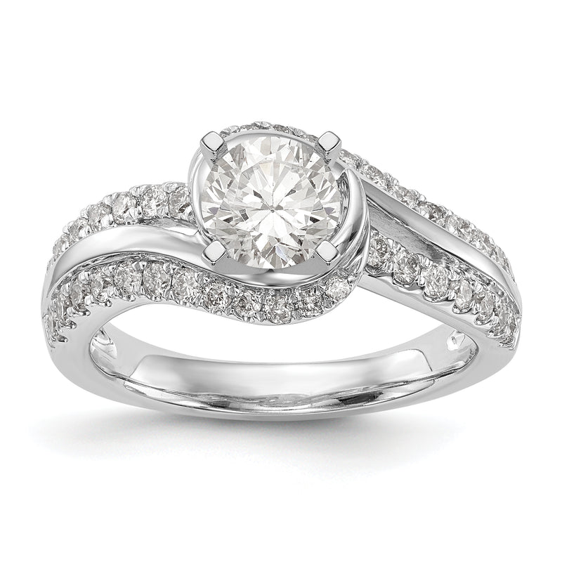 14k White Gold Simulated Diamond Engagement Ring
