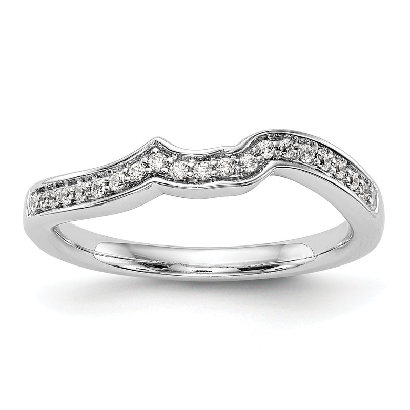 14K White Gold Diamond Wedding Band