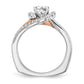14k Two tone Peg Set Simulated Diamond By Pass Engagement Ring
