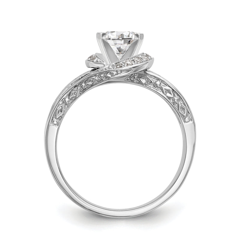 14k White Gold Simulated Diamond Engagement Ring