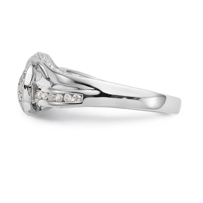14k White Gold Simulated Diamond Engagement Ring