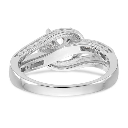 14k White Gold Simulated Diamond Engagement Ring