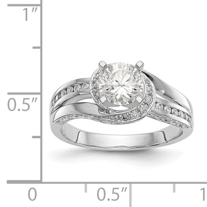 14k White Gold Simulated Diamond Engagement Ring