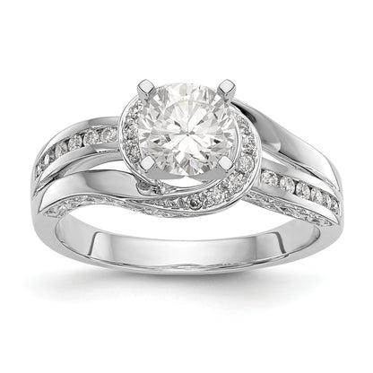 14k White Gold Simulated Diamond Engagement Ring