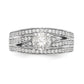14k White Gold Peg Set Simulated Diamond Engagement Ring