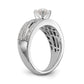 14k White Gold Peg Set Simulated Diamond Engagement Ring