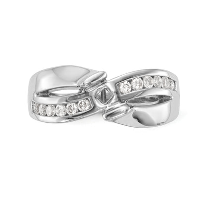 14kw Peg Set Simulated Diamond Engagement Ring