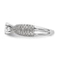 14k White Gold Peg Set Simulated Diamond By Pass Engagement Ring
