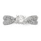 14k White Gold Peg Set Simulated Diamond By Pass Engagement Ring