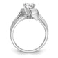 14k White Gold Simulated Diamond By Pass Engagement Ring