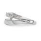 14k White Gold Simulated Diamond By Pass Engagement Ring