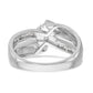 14k White Gold Simulated Diamond By Pass Engagement Ring