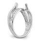 14k White Gold Simulated Diamond By Pass Engagement Ring