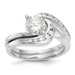 14kw Peg Set Simulated Diamond Engagement Ring