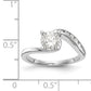 14kw Peg Set Simulated Diamond Engagement Ring