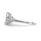 14k White Gold Peg Set Simulated Diamond By Pass Engagement Ring