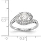 14k White Gold Peg Set Simulated Diamond By Pass Engagement Ring