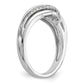 14k White Gold Peg Set Simulated Diamond By Pass Engagement Ring