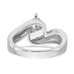 14k White Gold Peg Set Simulated Diamond By Pass Engagement Ring