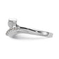 14k White Gold Peg Set Simulated Diamond By Pass Engagement Ring