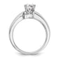 14k White Gold Peg Set Simulated Diamond By Pass Engagement Ring
