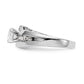 14k White Gold Peg Set Simulated Diamond By Pass Engagement Ring