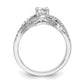 14k White Gold Diamond Round CZ By Pass Engagement Ring