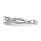 14k White Gold Diamond Round CZ By Pass Engagement Ring
