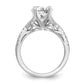 14k White Gold Diamond Round CZ Criss Cross Engagement Ring