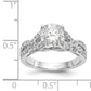 14k White Gold Diamond Round CZ Criss Cross Engagement Ring