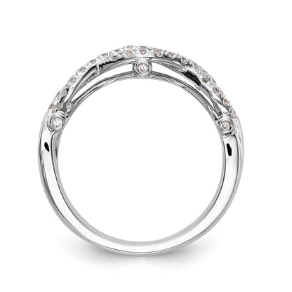 14k White Gold Real Diamond Wedding Band
