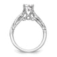 14k White Gold Diamond Round CZ Criss Cross Engagement Ring