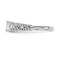 14k White Gold Diamond Round CZ Criss Cross Engagement Ring