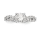 14k White Gold Diamond Round CZ Criss Cross Engagement Ring