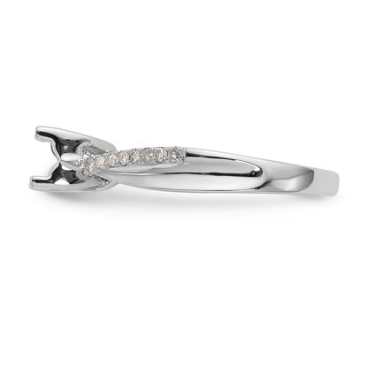 14k White Gold Diamond Princess CZ Criss Cross Engagement Ring