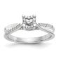 14k White Gold Diamond Princess CZ Criss Cross Engagement Ring
