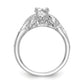 14k White Gold Diamond Round CZ Criss Cross Engagement Ring