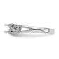 14k White Gold Diamond Round CZ Criss Cross Engagement Ring
