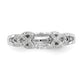 14k White Gold Diamond Round CZ Criss Cross Engagement Ring