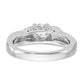 14k White Gold Diamond Round CZ Criss Cross Engagement Ring