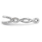 14k White Gold Diamond Round CZ Criss Cross Engagement Ring