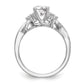 14k White Gold Diamond Round CZ Criss Cross Engagement Ring