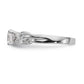 14k White Gold Diamond Round CZ Criss Cross Engagement Ring